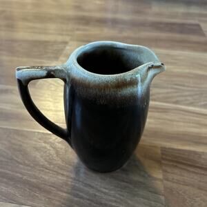 VTG Brown Drip 6 inch Small Pitcher Creamer Syrup Oven Proof Artisan Made Hand